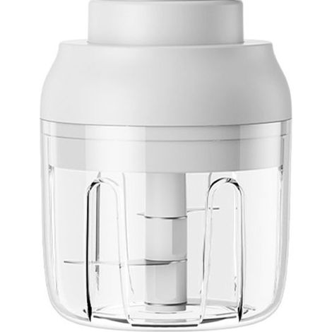 Hachoir à ail multifonctionnel, coupe-légumes, robot culinaire pour aliments pour bébés, hachoir à ail sans fil, outil de cuisine pour hacher l'ail, mixeur, robot culinaire, blanc (1/5)