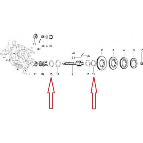 Clips intérieur Ø45.7 mm RMS pour scooter Piaggio 125 Vespa à (1/2)