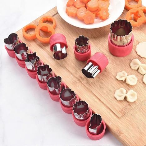 Set de 12 emporte-pièces de cuisine - Découpe biscuits, légumes, (1/3)