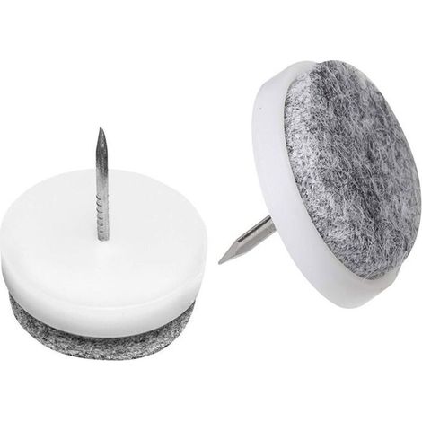 644106 Patins en feutre avec clou,28mm,blanc,20pcs
