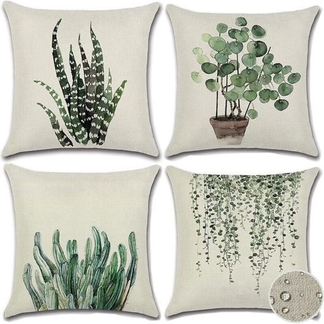 Kissenbezüge für den Außenbereich, wasserdichte Dekokissenbezüge, 4er-Set grüne Kissenbezüge für drinnen und draußen (45 x 45 cm) - LIAIKI
