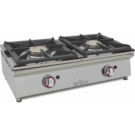 Cuisinière à gaz - 2 feux - 5,8+5,8 kW - Sur comptoir - Arilex (1/5)