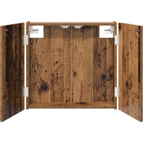 Cabinet pour cible de fléchettes armoire murale bois d'ingénierie bois ancien 56 x 12 x 53,5 cm (1/5)