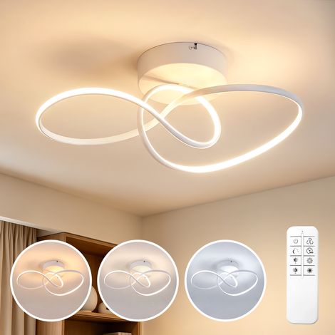 ZMH Plafonnier LED 24W blanc moderne design circulaire intensité réglable avec télécommande salon chambre cuisine enfant (1/5)