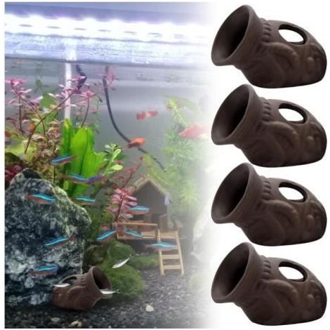 Lot de 4 cachettes crevettes poissons grotte dcorative pour aquarium - Grotte dcorative pour aquarium - Cac DECORATION ARTIFICIELLE (1/4)