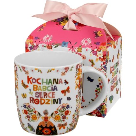 Taza de porcelana de 400 ml. Regalo para la abuela. Día de la abuela. (1/5)