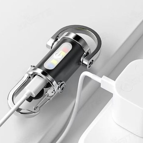 1 Pièce Lampe De Poche  Lampes Porte-Clés  Super Lumineuse Étanche Rechargeable  Multifonction Porteclés Lampes Poches  Pour Le Camping, La Randonnée Et La Pêche  8.8x3.5x2.6cm (1/4)