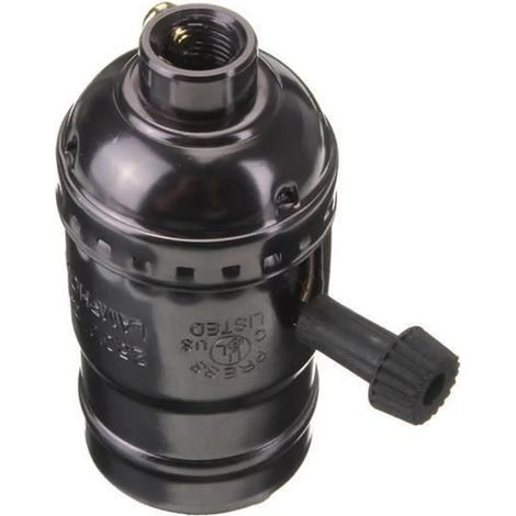 Lampholder E27 tipo vintage de baquelita con interruptor rotatorio y lavadora para invidentes (1/2)