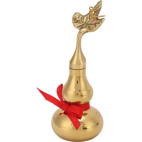 Statue de calebasse de 7 cm de haut, en laiton, finition soignée, porte-bonheur, décoration artisanale pour bureau (1/5)