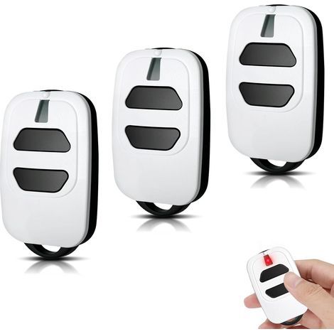433.92 MHz Remote Control for Gates, Compatible with DE@ GTI2/4, GT2/4, Mio TR2/4, Mio TR2N/4N, 2 Channels, Garage Door Opener, White (Pack of 3) (1/5)