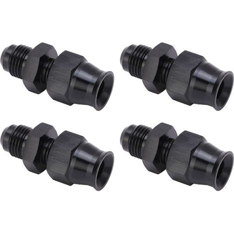 Jeffergarden 4 pièces AN6 adaptateur filetage mle en alliage d'aluminium anti-fuite avec virole en laiton pour gaz liquide Diesel huile 5/16in-DOU