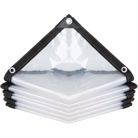 Lona impermeable transparente con ojales para muebles de jardín, uso exterior, impermeable, aislante para plantas y resistente al polvo, 2 mx 2 m (1/4)