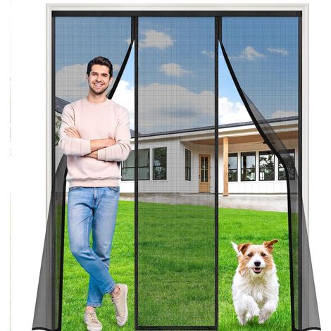 Magnetischer Fliegengitter für Doppeltüren 125x235cm, Insektenschutz mit starken Magneten (1/5)