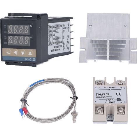Kit de régulateur de température PID 0-400 °C étanche haute précision REX C100 pour exploitation agricole 100-240 V 25 A (1/5)