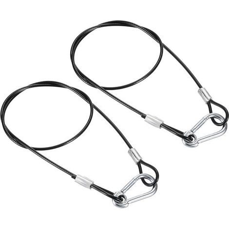 Câble de sécurité 2 pièces Acier inoxydable 304 Double boucle avec crochet Pour éclairage de bagages de vélo (1/5)