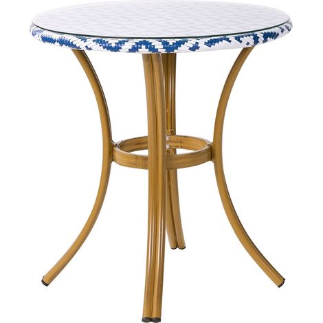 Bistro Table RIFREDDO 70 cm 70 cm Glass Blue