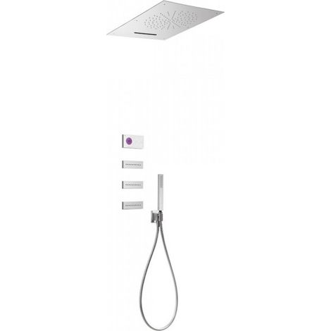 Kit de douche thermostatique électronique et encastré SHOWER TECHNOLOGY avec contrôle électronique compris (blanc) - TRES 092864 (1/2)