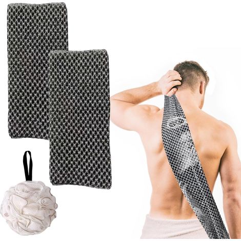 Serviette Exfoliant pour le Dos,serviette de douche exfoliante,Serviette De Douche Exfoliante Ecovia,Serviette Exfoliante Ecovia,Serviette de Lavage pour la Douche,2 PC (1/5)