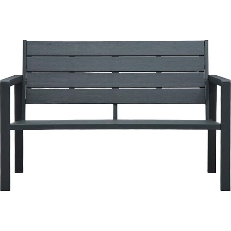 Maison Exclusive - Banc de jardin 120 cm PEHD Gris Aspect de bois (1/5)