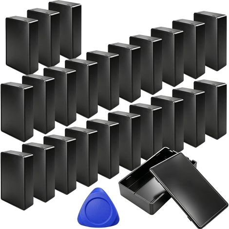 24 Pcs Boîtes de Jonction Étanches, Boite Derivation Plastique ABS, Boîtier Projet Electrique Exterieur, Boîte Connexion Câbe Plastique, avec Barre Levier pour Travaux Électriques (85x50x21mm, Noir) (1/5)