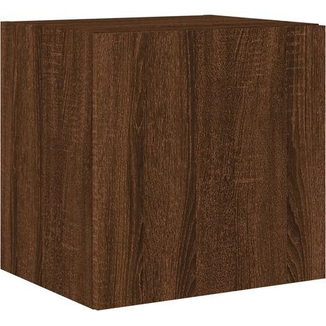 Mobile TV multimediale scaffale per televisione televisione buffet sala da pranzo soggiorno camera da letto a parete con luci a LED rovere 40,5 x 35 x 40 cm marrone 020027949