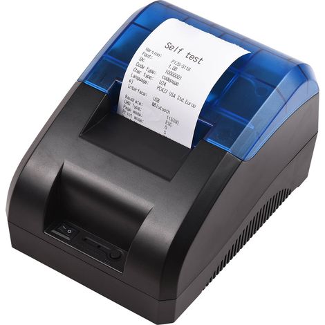 Imprimante thermique ticket 58mm bureau USB et Bluetooth sans fil impression code-barres logo avec 1 rouleau papier pour iOS Android Windows restaurant vente commerce (1/5)