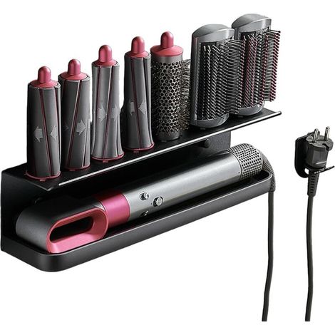 Support de Rangement Remplacement pour, Support de rangement compatible avec Dyson Airwrap Styler avec Adhésif, sans clou ou ou perforé à installer, Noir (1/5)