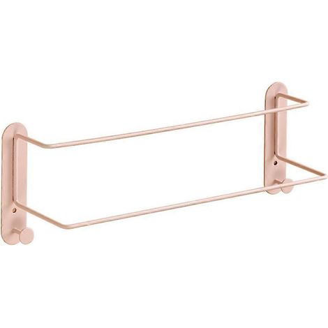 Étagère de rangement pour salle de bain à revêtement électrostatique, sans perçage, protège les murs, non toxique et écologique, sans danger pour le corps humain, rose. (1/5)