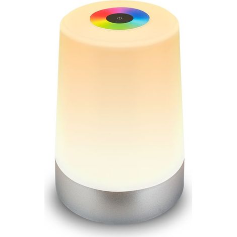 LED Tischlampe Akku LED Tischleuchte Dimmbar Kabellos Touch Terrasse RGB+W