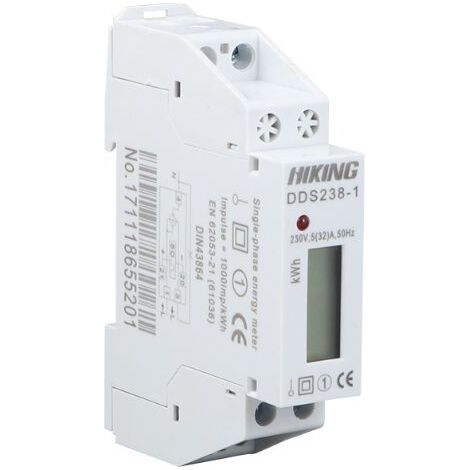 Contatore di energia elettrica su guida DIN DDS238-1 5(32)A per sistemi monofase con certificato MID e 0,25A - 40A. 50Hz, 1000 imp/kWh (Base) (1/3)