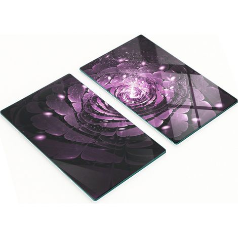 Tablas de cocina de vidrio templado con estampado abstracto de rosas, 2x30x52 cm.