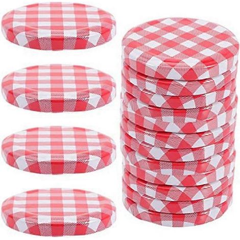 Lot de 40 pots à confiture avec couvercles à vis à large ouverture, bouchons métalliques pour bocaux standards de 6,5 x 6,5 cm. (1/5)