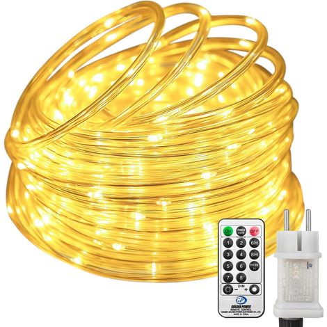 btfarm Lichterkette für den Außenbereich mit Fernbedienung, 10 m, 100 LEDs, mit Timer, inklusive Stecker, wasserdicht (IP65), verstellbar (1/5)