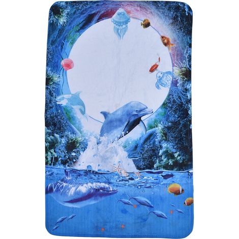 Tapis de sol antidérapant imprimé pour salle de bain et cuisine - Moquette couloir en flanelle