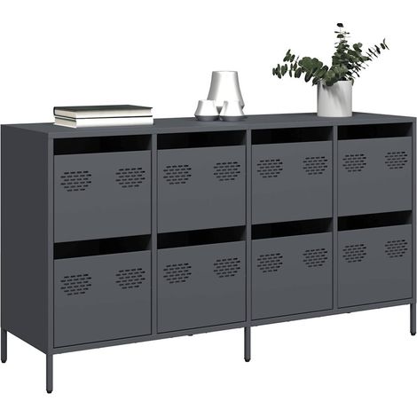 vidaXL Credenza Antracite 135x39x73,5 cm in Acciaio Laminato a Freddo