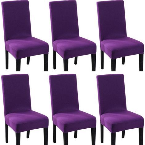 Coprisedia elasticizzato in spandex, coprisedia estensibile (6 pezzi, viola) (1/5)