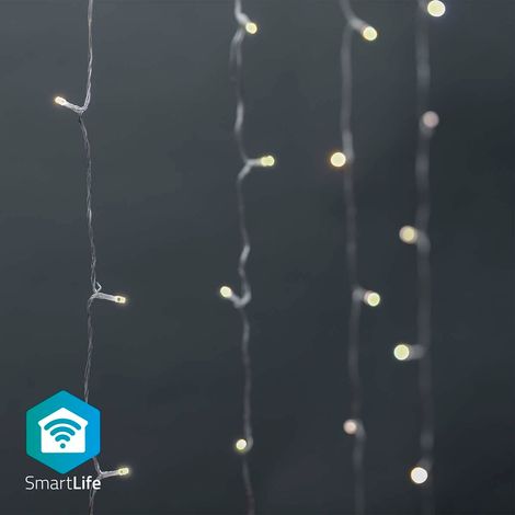 NEDIS SMARTLIFE - LED DÉCORATIVE - RIDEAU - BLANC CHAUD À FRAIS - 200 LED'S - EXTÉRIEUR - MOTIFS DE MOUVEMENT - 10 X 3M - ANDROI (1/5)