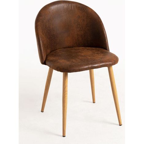 Sillas Comedor - Silla Vint Polipiel - Marrón Vintage
