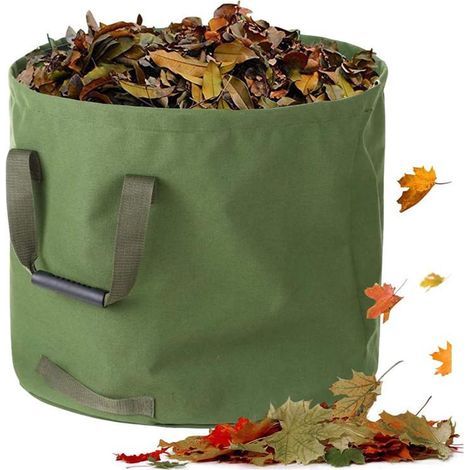 Wasserdichter Gartenmüllsack aus Canvas – Armeegrün – Großes Fassungsvermögen – Zur Aufbewahrung von Laub und Spielzeug – Faltbarer Müllsack (1/4)