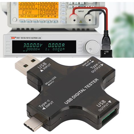 Testeur d'écran couleur Juwei, voltmètre et ampèremètre USB, testeur de décharges partielles Type-C, wattmètre, version Bluetooth (anglais), multimètre à écran couleur en forme de croix avec double in (1/5)