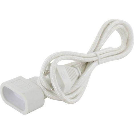 Rallonge électrique textile 1.5m - Blanc - Chacon (1/4)