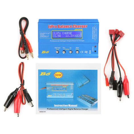 QORVA- Chargeur de batterie LiPo 80W – Chargeur équilibré pour 1 à 6 cellules – Protection contre surcharge – Dissipation thermique efficace