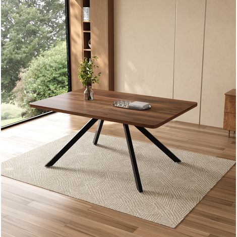 Esstisch ausziehbar MDF Walnuss 160/200/240 x 90 cm rechteckig für 6-10 Personen (1/5)