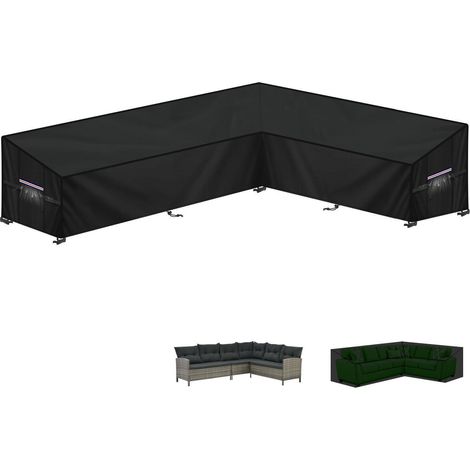 Gartenlounge Abdeckplane L-Form 260x210cm Wasserdicht Winddicht 420D Oxford (1/5)