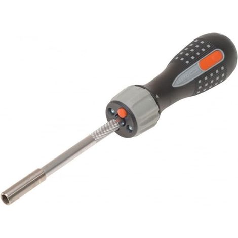 Bahco 808050L Lightweight Ratchet Screwdriver with LED Light for Flathead, Phillips, and Pozidriv Screws with Ergonomic Handle