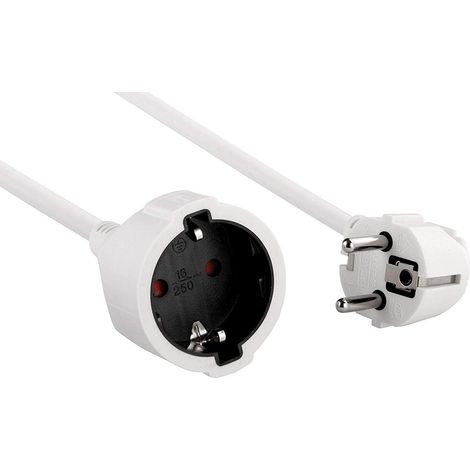 Rallonge de câble en plastique IP20 pour intérieur/rallonge avec sécurité enfant Blanc 10 m (1/5)
