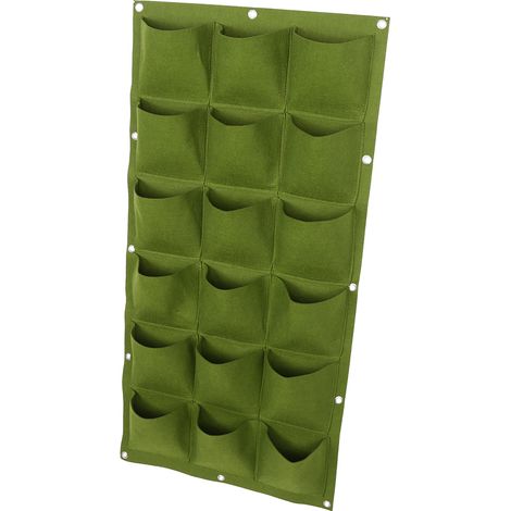 Pochette de Plantation Murale pour Balcon et Jardin, Suspension Verticale pour Fleurs et Plantes (18 Pochettes) (1/3)