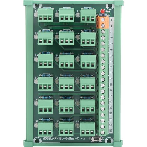 Bloc de bornes à rail DIN 18 canaux, module d'acquisition NPN/PNP, modèle KP-18L-Gther-C pour automatisme (1/5)