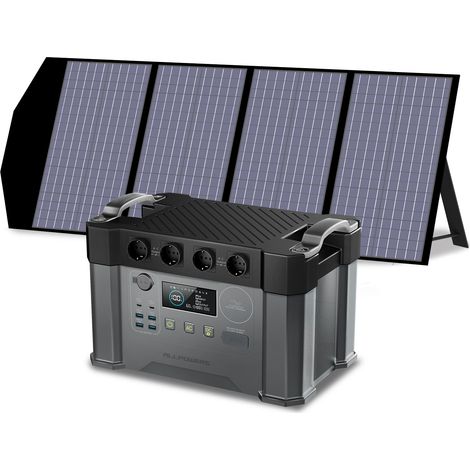 ALLPOWERS S2000 PRO Station électrique portable 1451Wh avec panneaux solaire pliables de 140W, Chargement rapide, 4 Sorties CA 2400W, générateur solaire avec contrôleur MPPT, pour camping-car, balcon (1/5)