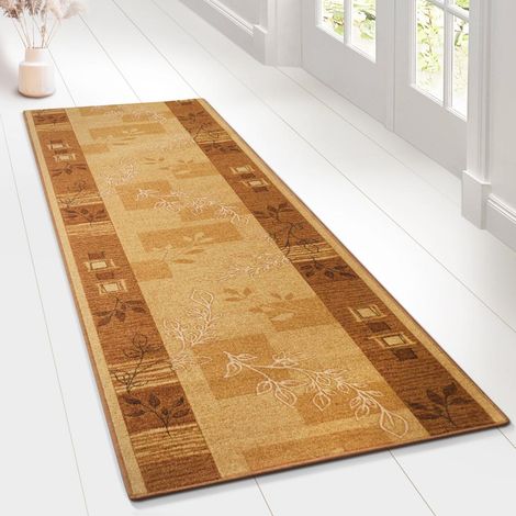 Teppich-Läufer auf Maß gekettelt Akzent beige 80 x 400 cm
